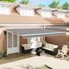 Image de Store banne rétractable VidaXL 45 × 35 m en aluminium blanc avec cadre   manuel