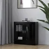 Image de vidaXL Armoire à vitrine noir 825x305x80 cm Bois dingénierie 802742