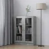 Image de Armoire à vitrine - VidaXL - 802754 - Gris béton - 2 portes - Bois dingénierie 825x305x115 cm