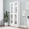 Image de Armoire à vitrine - vidaXL - 802768 - Bois dingénierie - 2 portes - Blanc