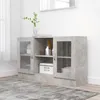Image de vidaXL Armoire à vitrine Gris béton 120x305x70 cm Bois d ingénierie 802790