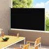 Image de Auvent latéral rétractable - vidaXL - 220x300 cm - Noir - Tissu 100% polyester - Acier enduit de poudre