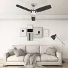 Image de vidaXL Ventilateur de plafond lampe et télécommande 108cm Marron foncé 51491