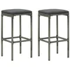 Image de vidaXL 2x Tabourets de Bar avec Coussins Sièges de Comptoir Tabourets de Bistrot Pub Salle à Manger Restaurant Gris Résine 313441
