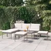Image de vidaXL Salon de jardin 6 pcs avec coussins Résine tressée Gris
