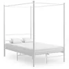 Image de vidaXL Cadre de lit à baldaquin sans matelas blanc métal 120x200 cm 325058