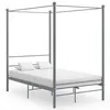 Image de vidaXL Cadre de lit à baldaquin sans matelas gris métal 120x200 cm 325059