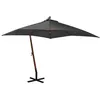 Image de vidaXL Parasol de Jardin Suspendu avec Mât Pare-soleil de Patio Abri de Soleil Parasol de Terrasse Anthracite 3x3 m Bois 313774
