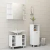 Image de Ensemble de meubles de bain - VIDAXL - 3 pcs - Bois dingénierie - Blanc - Rangement optimisé