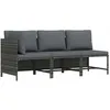 Image de 313505 vidaXL Salon de jardin 3 pcs avec coussins Résine tressée Gris