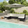 Image de vidaXL Salon de jardin 6 pcs avec coussins résine tressée noir 3056962