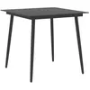Image de Table à dîner de jardin Noir - VIDAXL - 80x80x74 cm - Acier et verre