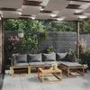 Image de vidaXL Bois dAcacia Solide Salon de Jardin 6 pcs avec Coussin Meubles de Terrasse Mobilier de Patio Meubles dExtérieur 3057624