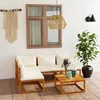 Image de vidaXL Salon de Jardin 5 pcs avec Coussin Mobilier de Patio Meubles de Terrasse Mobilier de Jardin Meubles dExtérieur Crème 3057657