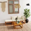 Image de vidaXL Salon de Jardin 4 pcs avec Coussin Meubles de Terrasse Mobilier de Patio Mobilier de Jardin Meubles dExtérieur Crème 3057659