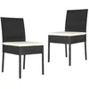 Image de vidaXL Chaises de salle à manger de jardin 2 pcs Résine tressée Noir