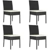 Image de vidaXL Chaises de salle à manger de jardin 4 pcs Résine tressée Noir