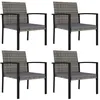 Image de vidaXL Chaises de salle à manger de jardin 4 pcs Résine tressée Gris