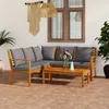 Image de vidaXL Salon de jardin 4 pcs avec coussin Bois dacacia solide 3057776