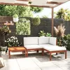 Image de vidaXL Salon de jardin 4 pièces avec coussins bois dacacia crème et corde 3057877