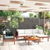 Image de vidaXL Salon de jardin 6 pièces avec coussins bois dacacia crème et corde 3057880