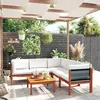 Image de vidaXL Salon de jardin 6 pièces avec coussins bois dacacia crème et corde 3057888