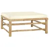 Image de vidaXL Salon de jardin 6 pcs avec coussins blanc crème bambou 3058197