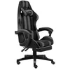Image de Fauteuil de jeux vidéo - vidaXL - Noir et gris - Similicuir - Hauteur réglable - Repose-pied