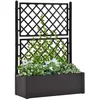 Image de Lit surélevé de jardin treillis système darrosage - vidaXL - Anthracite - Plastique - 100 x 43 x 142 cm - 90 L