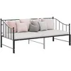 Image de vidaXL Cadre de canapé-lit extensible 90x200 cm Noir métal enduit de poudre