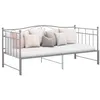 Image de vidaXL Cadre de canapé-lit extensible Gris Métal 90x200 cm Gris métal enduit de poudre