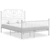 Image de vidaXL Cadre de lit et tête de lit sans matelas blanc 140x200 cm métal 324851