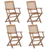 Image de vidaXL 4x Bois dAcacia Solide Chaises Pliables dExtérieur Fauteuils de Salle à Manger de Jardin Chaises de Patio Meubles 313602
