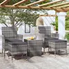 Image de vidaXL Ensemble de Bistro 5 pcs Meubles dExtérieur Mobilier de Patio Meubles de Terrasse Mobilier de Jardin Résine Tressée 3058369