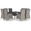 Image de Ensemble à dîner de jardin - vidaXL - 9 pcs - Résine tressée - Verre - Dossier inclinable