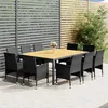 Image de vidaXL Mobilier à Dîner de Jardin 11 pcs Mobilier de Salle à Manger de Terrasse Table et Chaises de Repas Salon de Jardin 3058567