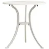 Image de vidaXL Table de jardin Blanc 62x62x65 cm Aluminium coulé
