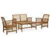 Image de vidaXL Salon de Jardin 4 pcs Mobilier dExtérieur Ensemble de Meubles de Terrasse Mobilier de Patio Meubles de Jardin Bois 3057971