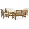 Image de vidaXL Salon de Jardin 5 pcs avec Coussins Mobilier de Patio Meubles de Terrasse Mobilier de Jardin Meubles dExtérieur Bois 3057989