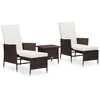 Image de vidaXL Salon de Jardin 3 pcs avec Coussins Mobilier de Patio Meubles de Terrasse Mobilier de Jardin Meubles dExtérieur 3059372