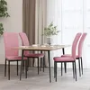 Image de vidaXL Chaises à manger lot de 4 Rose Velours 326108