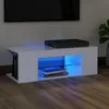 Image de vidaXL Meuble TV avec Lumières LED Armoire Basse Centre de Divertissement Meuble Stéréo Salon Salle de Séjour Maison 804238