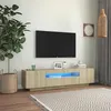 Image de vidaXL Meuble TV avec Lumières LED Armoire de Télévision Meuble Télé de Salon Armoire Basse Salle de Séjour Intérieur 804430