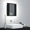 Image de vidaXL Armoire à miroir de salle de bain LED Noir 40x12x45cm Acrylique 804949