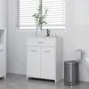 Image de vidaXL Armoire de salle de bain Blanc 60x33x80 cm Aggloméré