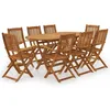 Image de vidaXL Mobilier à Dîner de Jardin Pliable 9 pcs Table et Chaises de Patio Ensemble de Salle à Manger dExtérieur Salon de 3060198