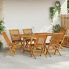 Image de vidaXL Salon de Jardin 7 pcs Mobilier de Repas Ensemble de Salle à Manger Table et Chaises à Dîner Extérieur Patio Bois de 3059594