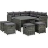 Image de vidaXL Salon de jardin 6 pcs avec coussins Résine tressée Gris