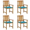 Image de vidaXL 4x Chaises de Jardin avec Coussins Sièges de Patio Chaises de Terrasse Sièges dExtérieur Chaises de Plage Camping 3061176