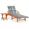 Image de vidaXL Chaise longue de jardin avec table et coussin Bois dacacia
